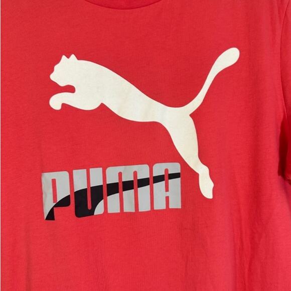 Puma Pink Cotton Short Sleeve Lightweight Athletic Casual T-Shirt Men Sz M - Picture 5 of 8